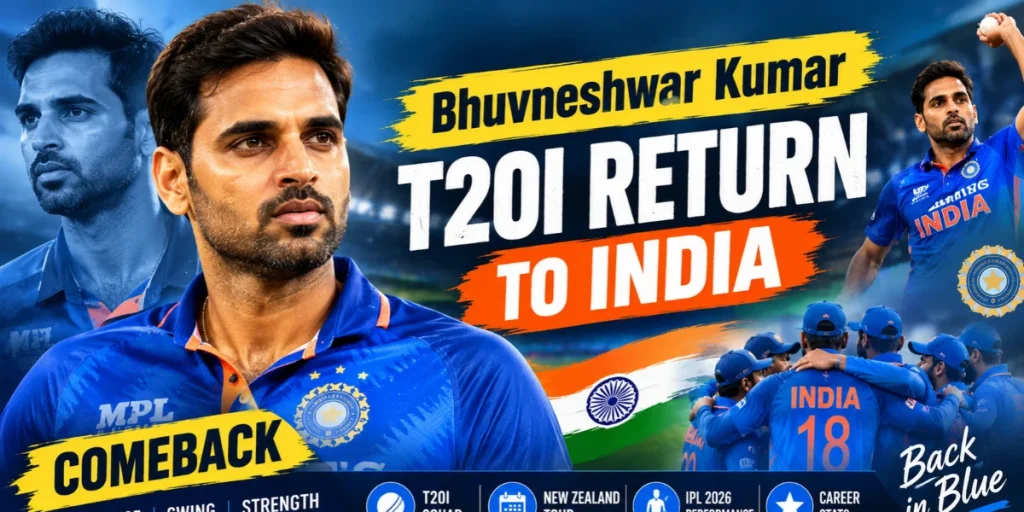 Bhuvneshwar Kumar T20I Return to India